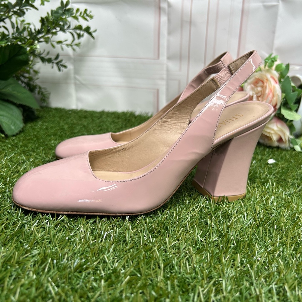 STUART WEITZMAN Cryblock pink 85 Slingback Pump  women Size 6 Ballet Patent - Picture 14 of 17